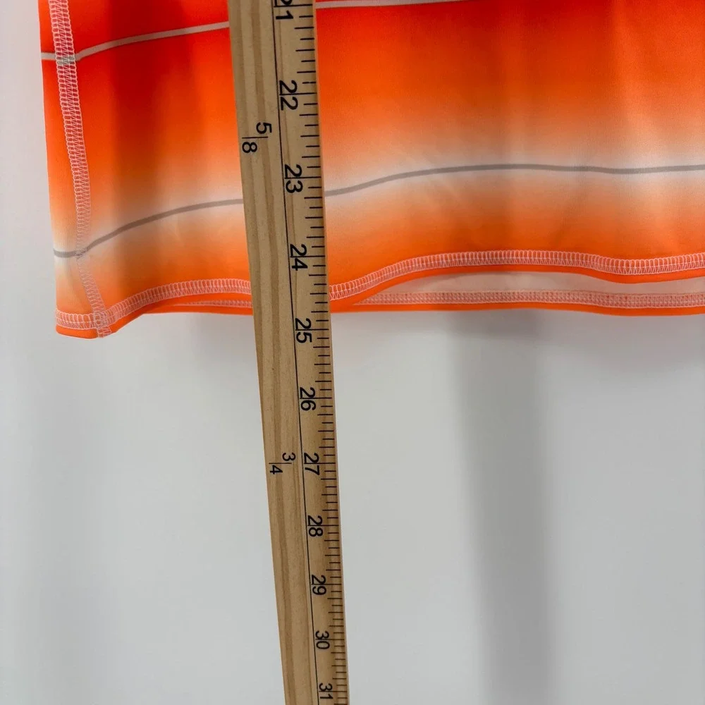 Nike Dri-FIT Training Shirt Women Medium Orange Ombre NWT‎ Striped V-Neck Tee